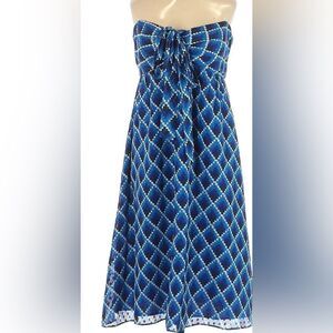 Shoshanna blue diamond silk dress size 4